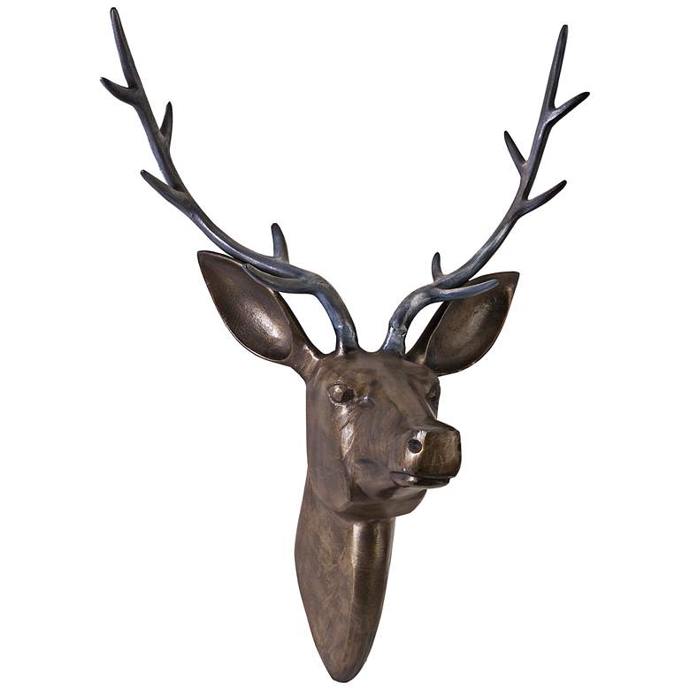 Image 1 Goodwin 26 inch High Aluminum Deer Head Wall Art