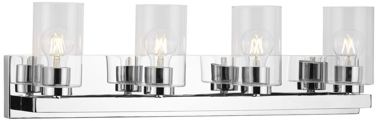 Goodwin Collection Four-Light Modern Vanity Light with Clear Glass