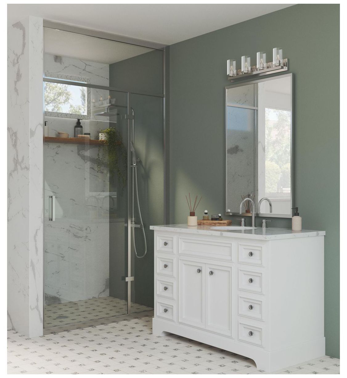 Image 3 Goodwin Collection Four-Light Modern Vanity Light with Clear Glass more views