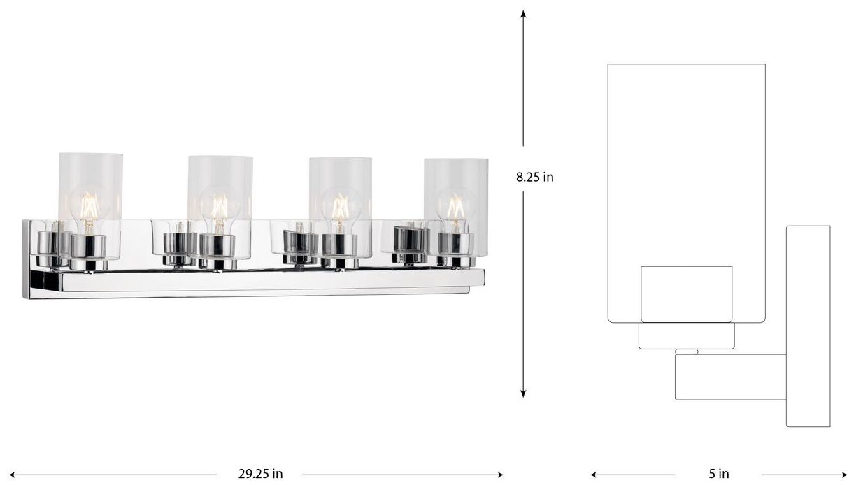 Image 4 Goodwin Collection Four-Light Modern Vanity Light with Clear Glass more views