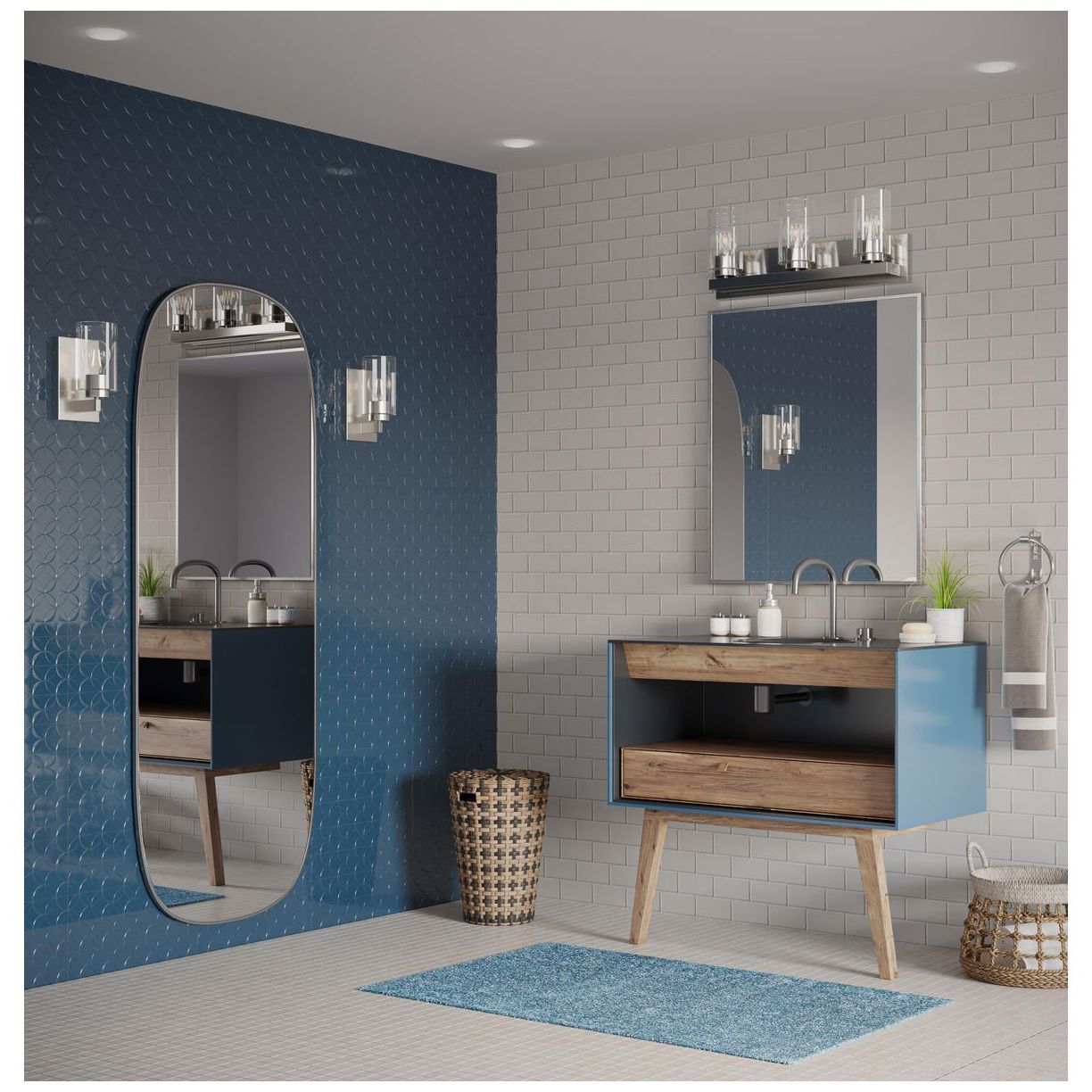 Goodwin Collection One-Light Modern Vanity Light with Clear Glass