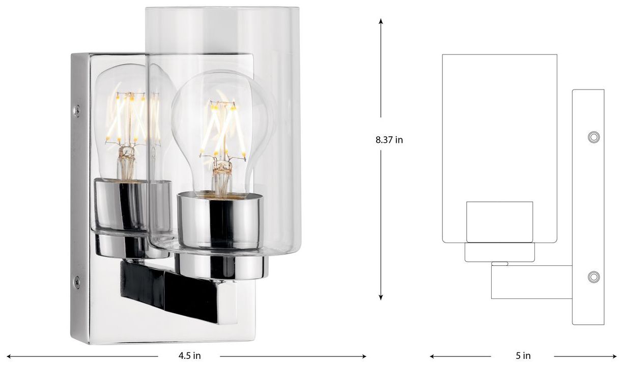 Image 4 Goodwin Collection One-Light Modern Vanity Light with Clear Glass more views