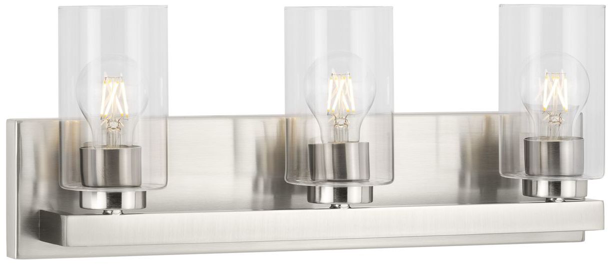 Goodwin Collection Three-Light Modern Vanity Light with Clear Glass