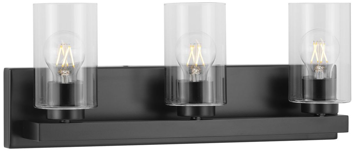 Goodwin Collection Three-Light Modern Vanity Light with Clear Glass