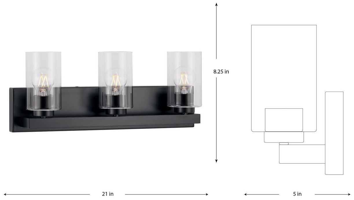 Image 4 Goodwin Collection Three-Light Modern Vanity Light with Clear Glass more views