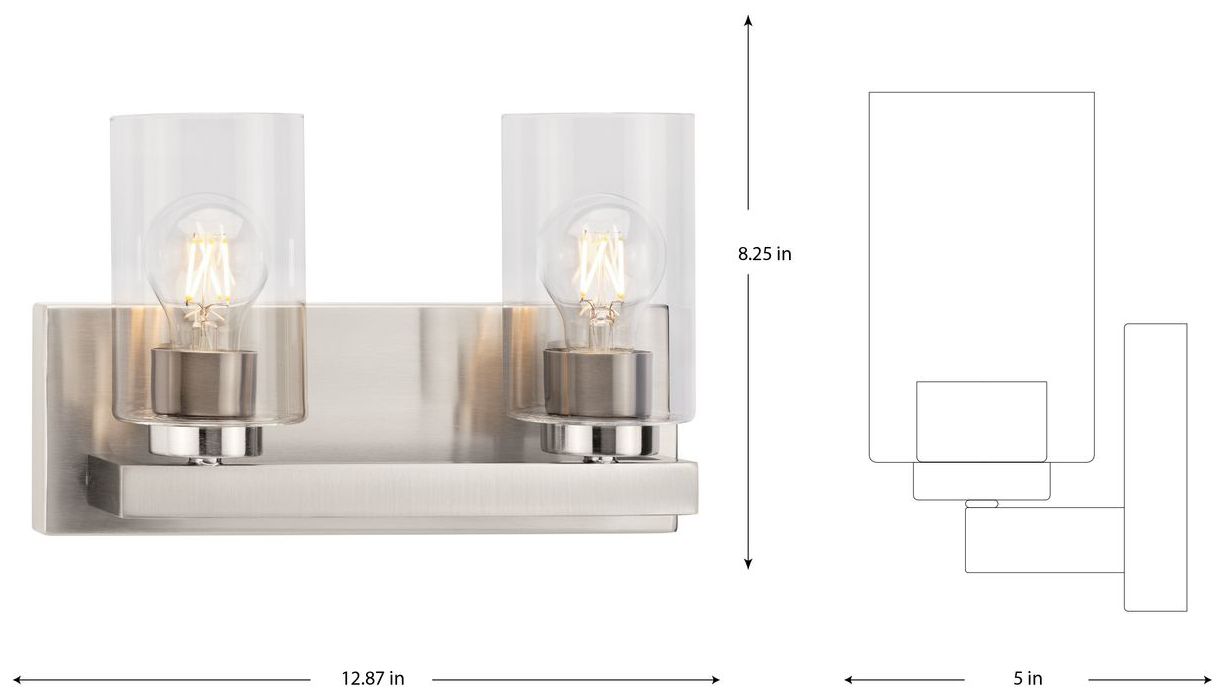 Image 4 Goodwin Collection Two-Light Modern Vanity Light with Clear Glass more views