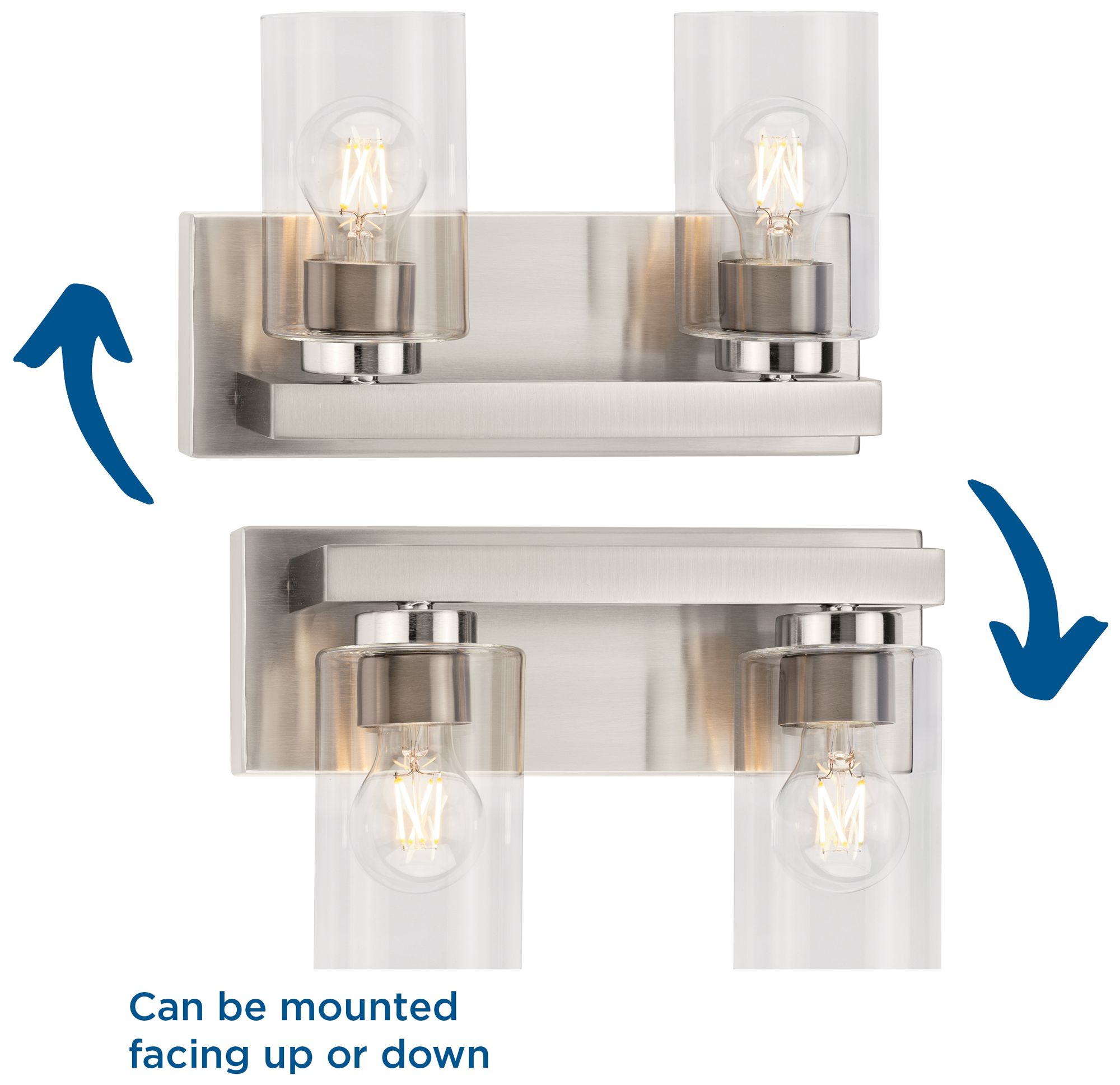 Image 6 Goodwin Collection Two-Light Modern Vanity Light with Clear Glass more views