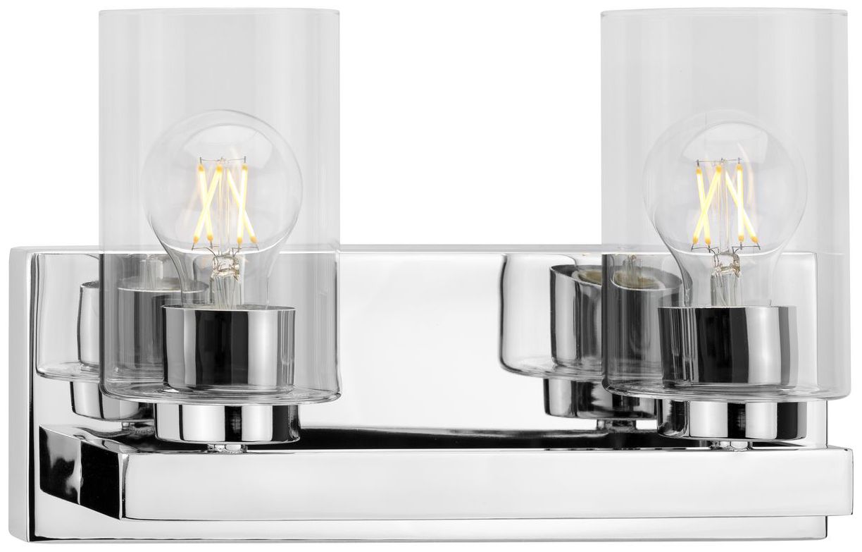 Goodwin Collection Two-Light Modern Vanity Light with Clear Glass