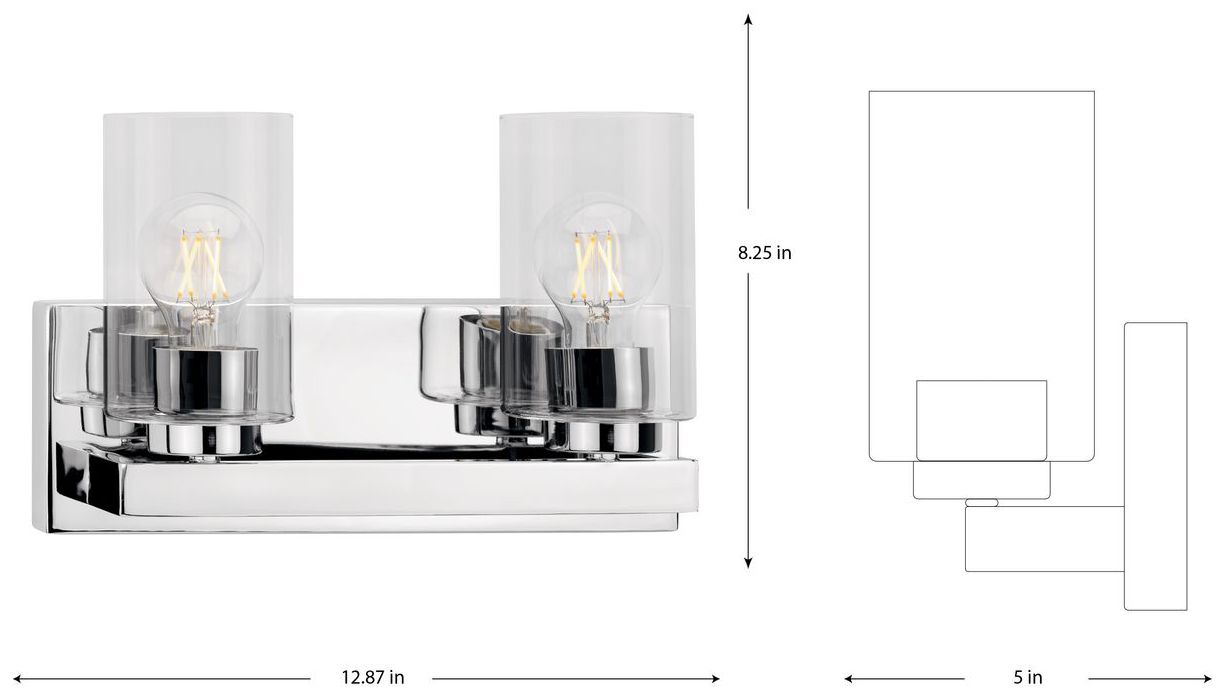 Image 4 Goodwin Collection Two-Light Modern Vanity Light with Clear Glass more views