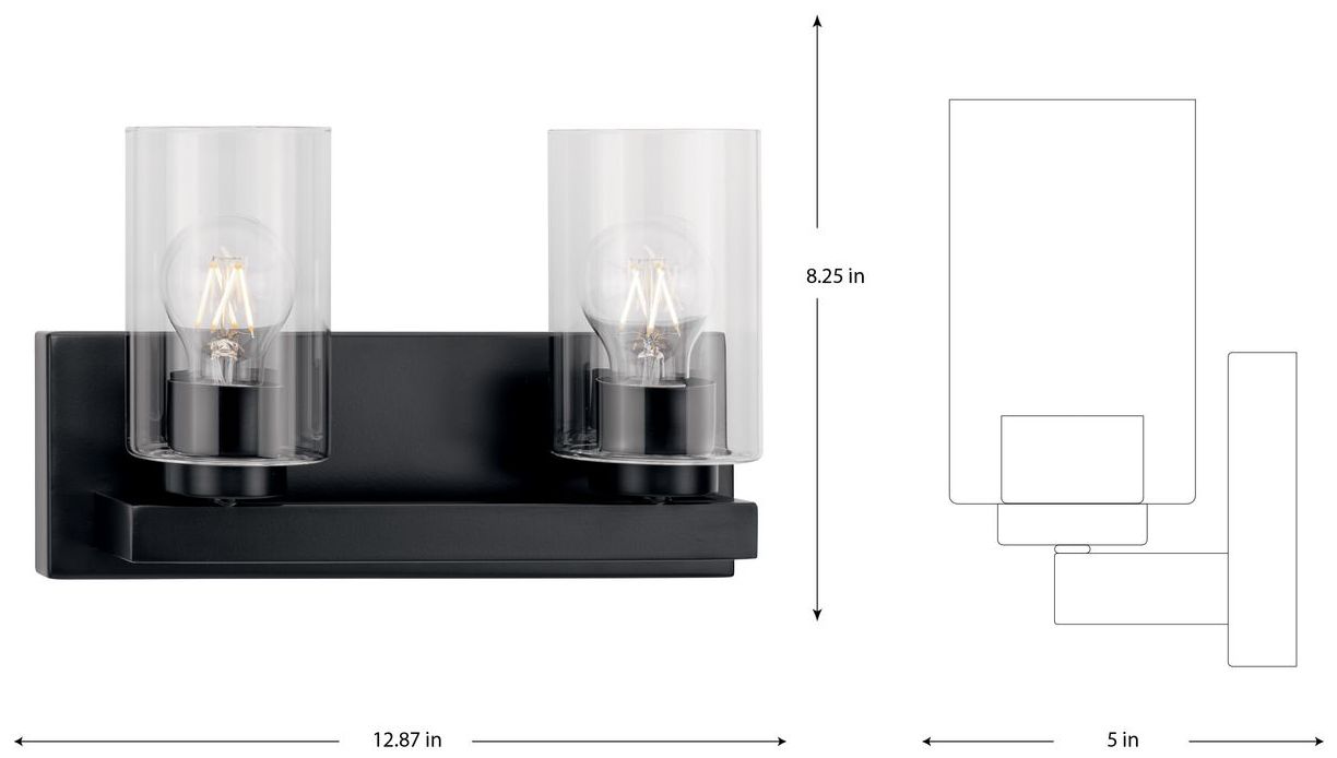 Image 4 Goodwin Collection Two-Light Modern Vanity Light with Clear Glass more views