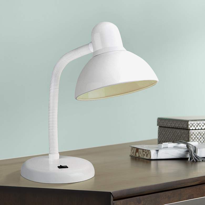 Image 1 Gooseneck White Finish Task Desk Lamp by 360 Lighting