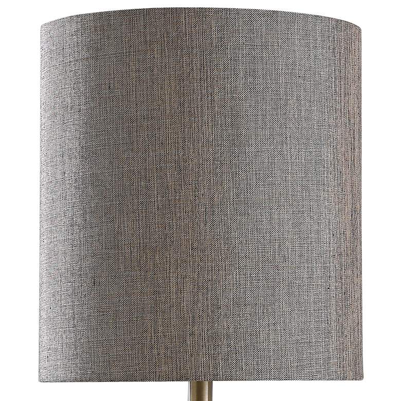 Image 4 Gordon 30 1/2" Gray Smoked Glass and Brass Metal Table Lamp more views