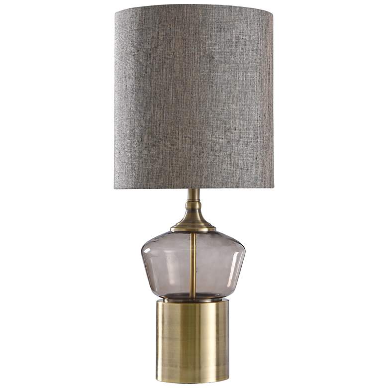 Image 2 Gordon Gray Smoked Glass and Brass Metal Table Lamp
