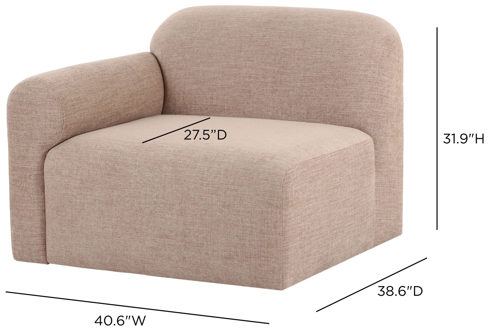 Image 7 Gorge Tan Performance Fabric Left Armchair more views