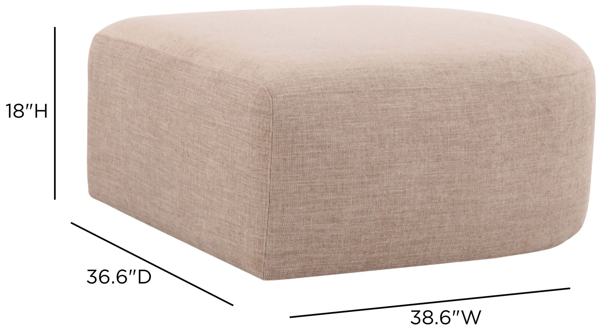 Image 7 Gorge Tan Performance Fabric Ottoman more views