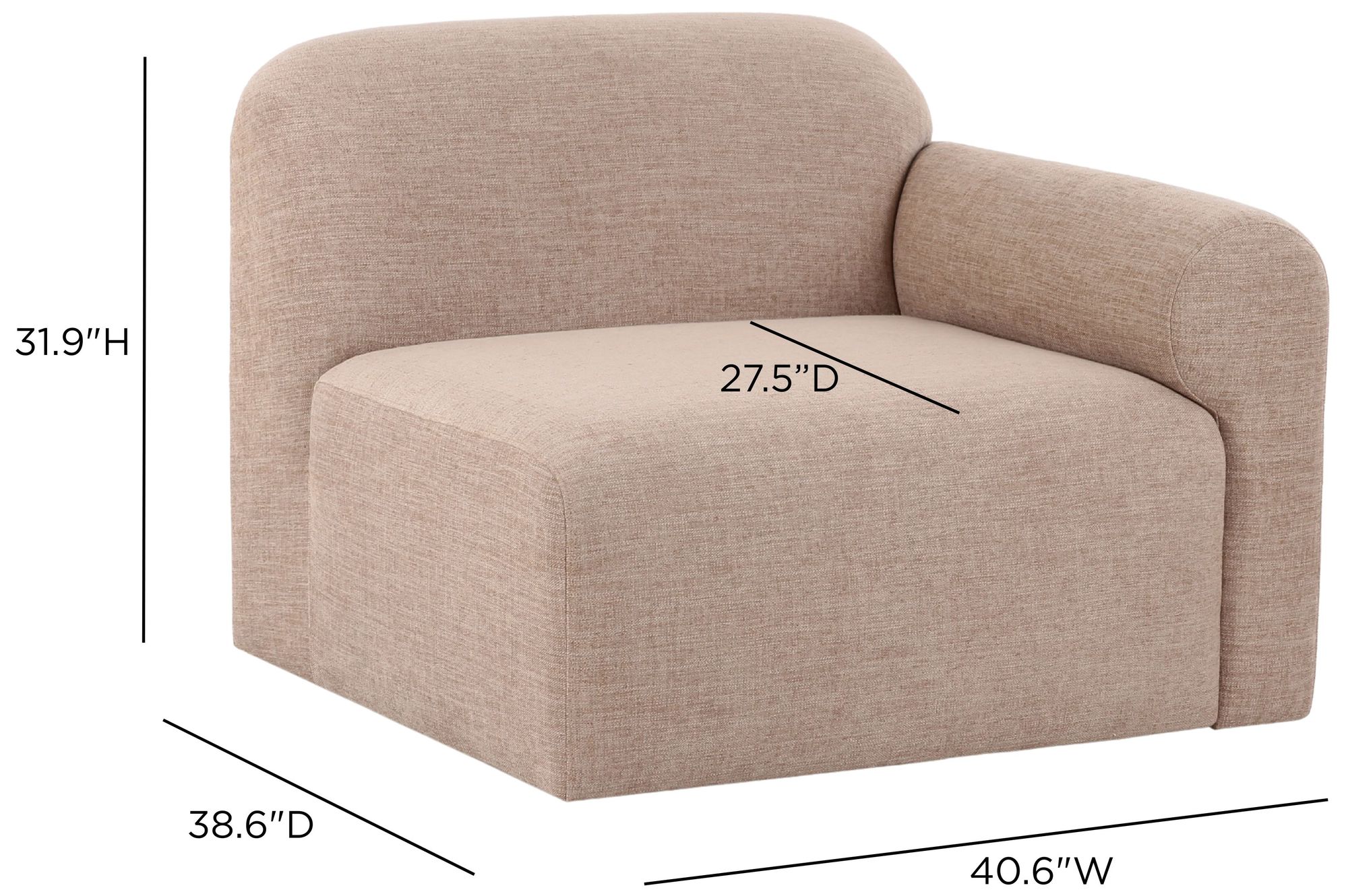 Image 7 Gorge Tan Performance Fabric Right Armchair more views