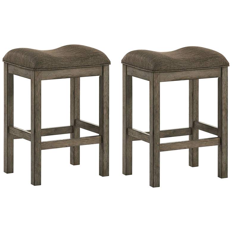Image 1 Gorse 26" Chestnut Wood Counter Stools Set of 2