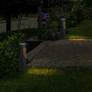 Goshi 12 1/4"H Black LED Solar Bollard Path Lights Set of 2