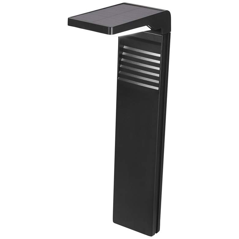Image 6 Goshi 16 1/2"H Black LED Solar L-Shaped Path Lights Set of 2 more views
