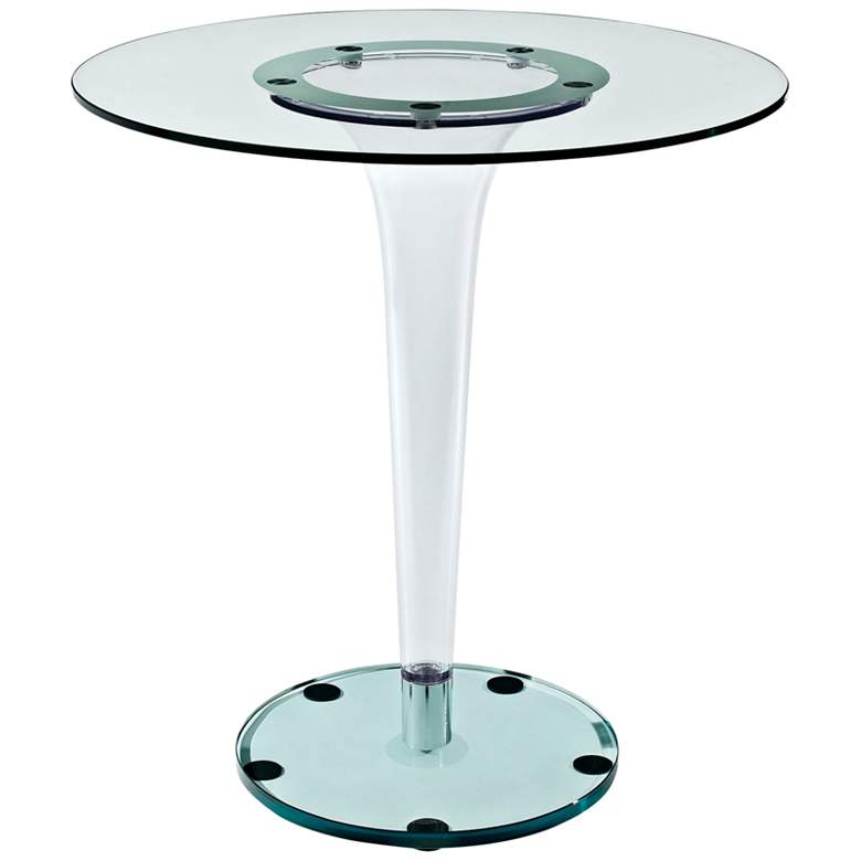 Image 1 Gossamer 27 1/2 inch Wide Round Glass Modern Side Table