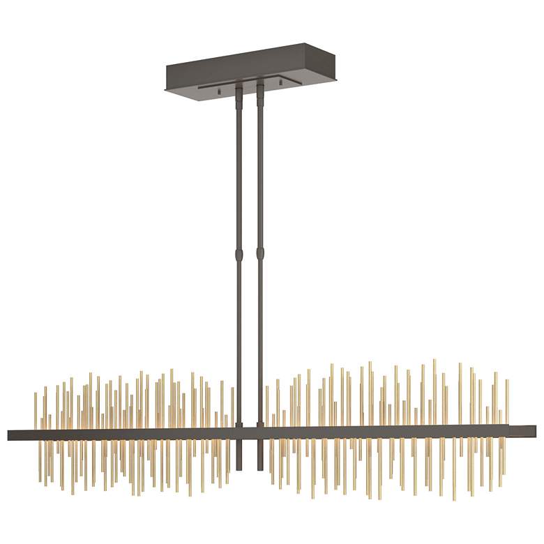Image 1 Gossamer 51.9" Wide Large Dark Smoke And Modern Brass LED Pendant