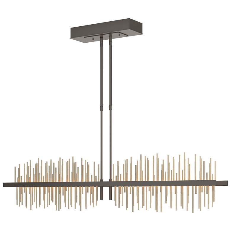 Image 1 Gossamer 51.9" Wide Large Dark Smoke And Soft Golds LED Pendant