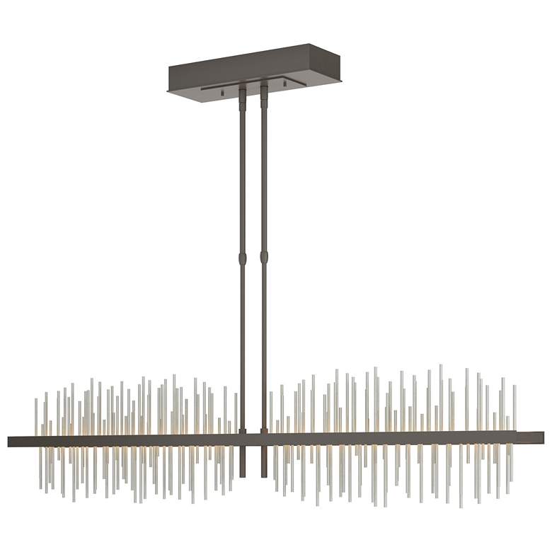 Image 1 Gossamer 51.9" Wide Large Dark Smoke And Vintage Platinum LED Pendant