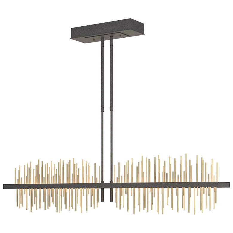 Image 1 Gossamer 51.9" Wide Large Natural Iron And Modern Brass LED Pendant
