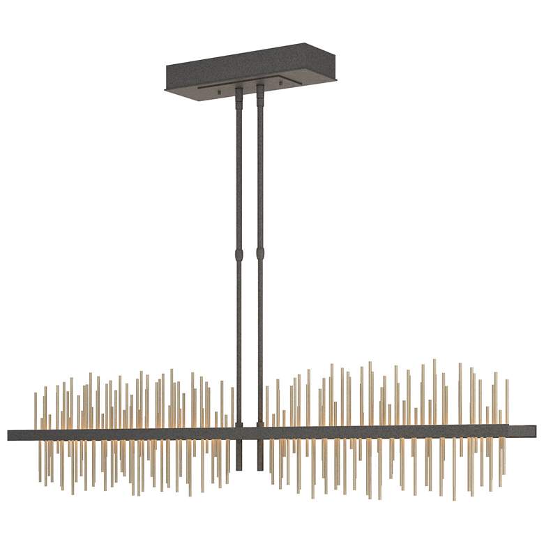 Image 1 Gossamer 51.9" Wide Large Natural Iron And Soft Golds LED Pendant