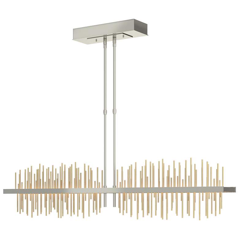 Image 1 Gossamer 51.9" Wide Large Sterling And Modern Brass LED Pendant