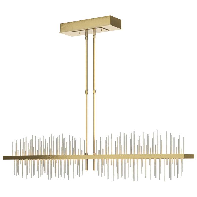 Image 1 Gossamer 51.9"W Large Modern Brass And Vintage Platinum LED Pendant