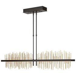 Gossamer 51.9"W Large Oil Rubbed Bronze And Modern Brass LED Pendant