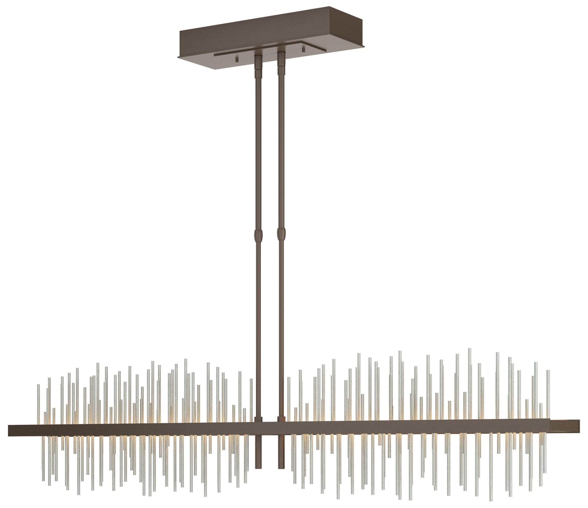 Gossamer 51.9"W Large Bronze And Vintage Platinum LED Pendant Made to Order