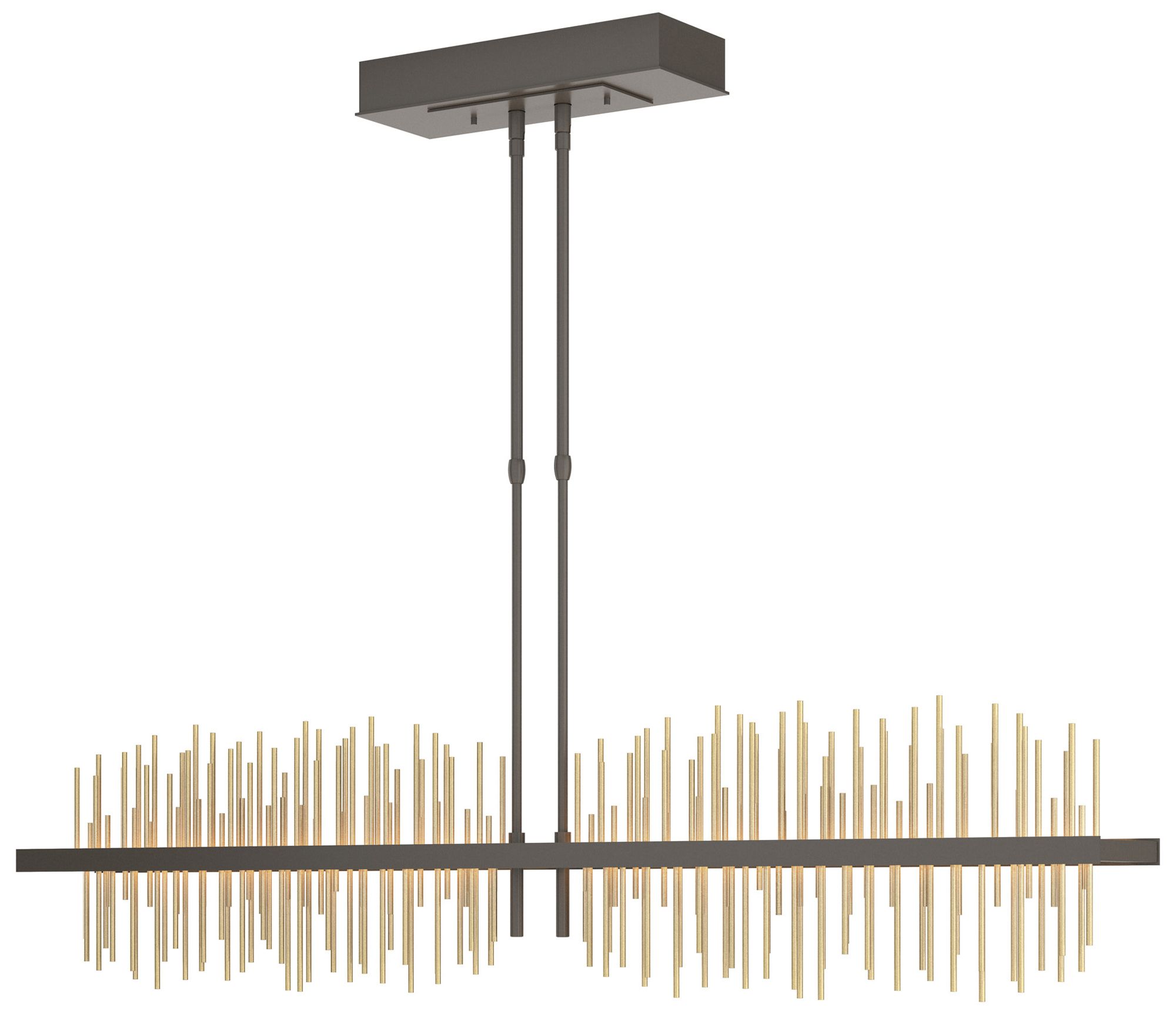 Gossamer 51.9"W Large Dark Smoke And Modern Brass LED Pendant Made to Order