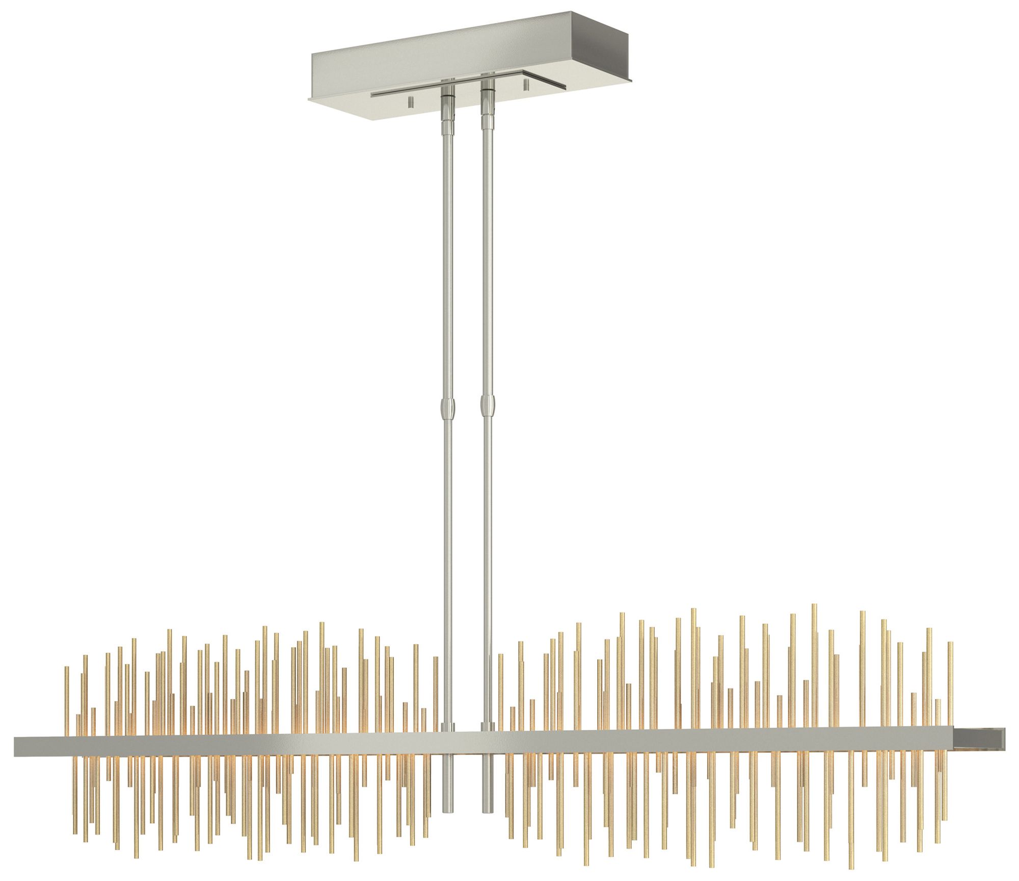 Gossamer 51.9"W Large Sterling And Modern Brass LED Pendant Made to Order