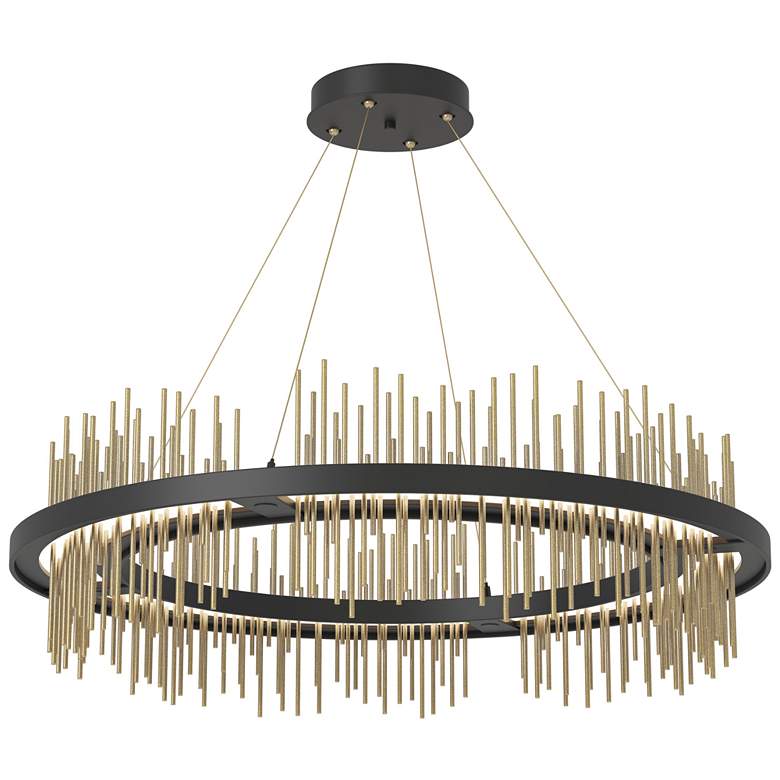 Image 1 Gossamer Circular LED Pendant - Black - Modern Brass