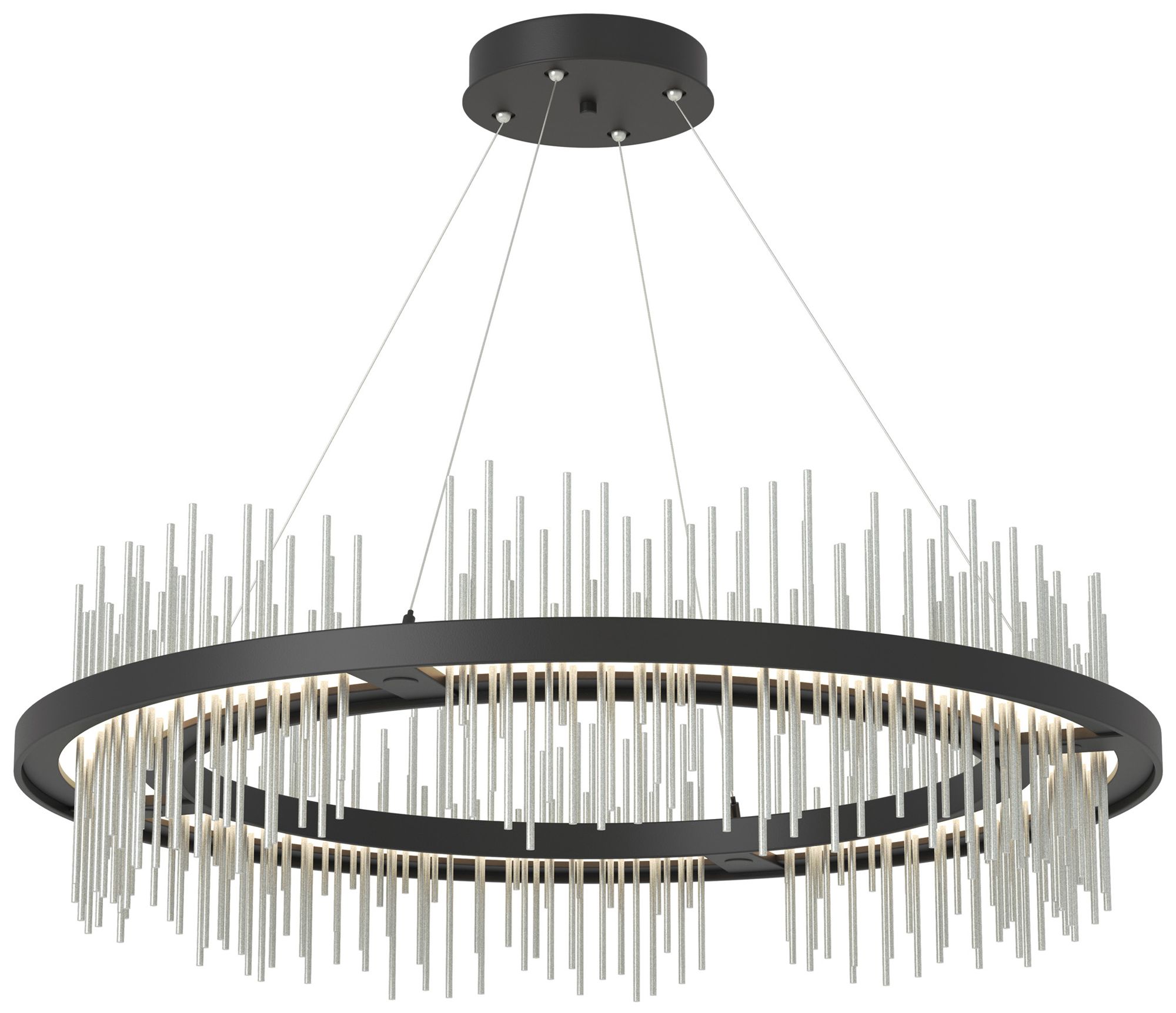 Gossamer Circular LED Pendant - Black - Platinum - Made to Order