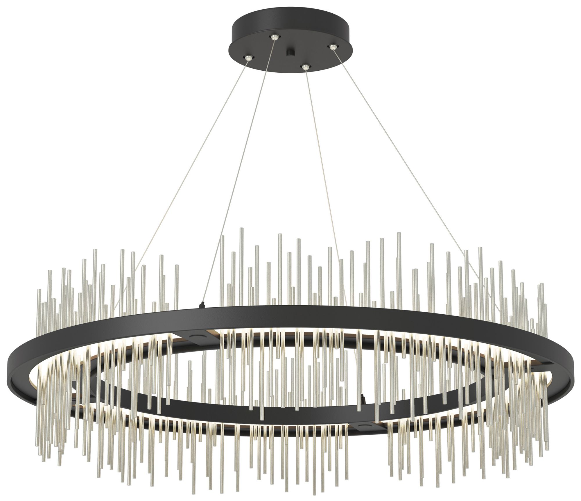 Gossamer Circular LED Pendant - Black - Sterling - Made to Order