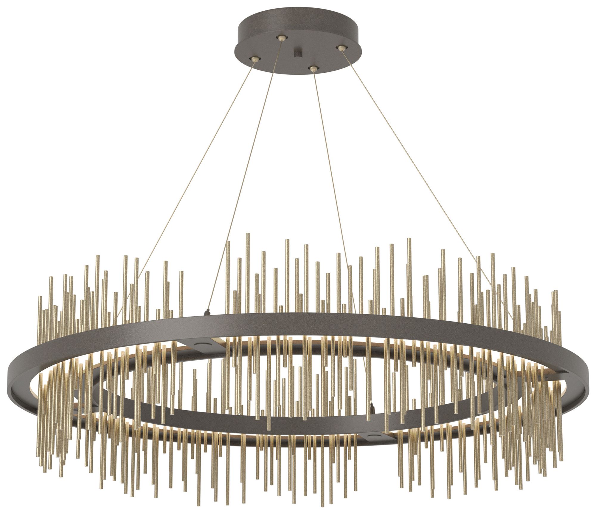Gossamer Circular LED Pendant - Dark Smoke - Gold - Made to Order