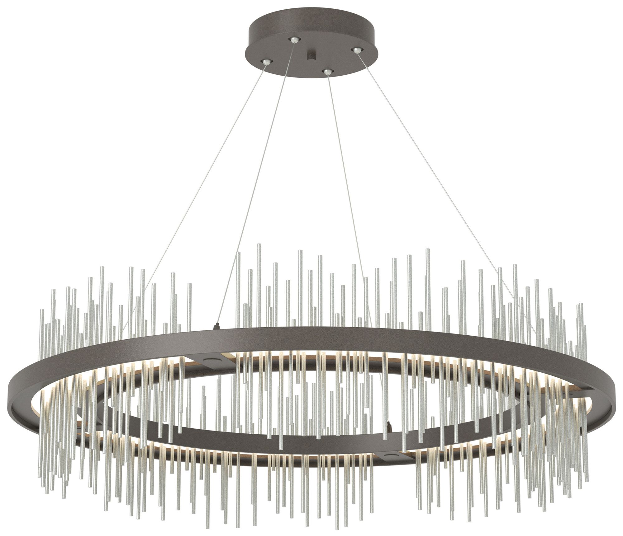 Gossamer Circular LED Pendant - Dark Smoke - Platinum - Made to Order