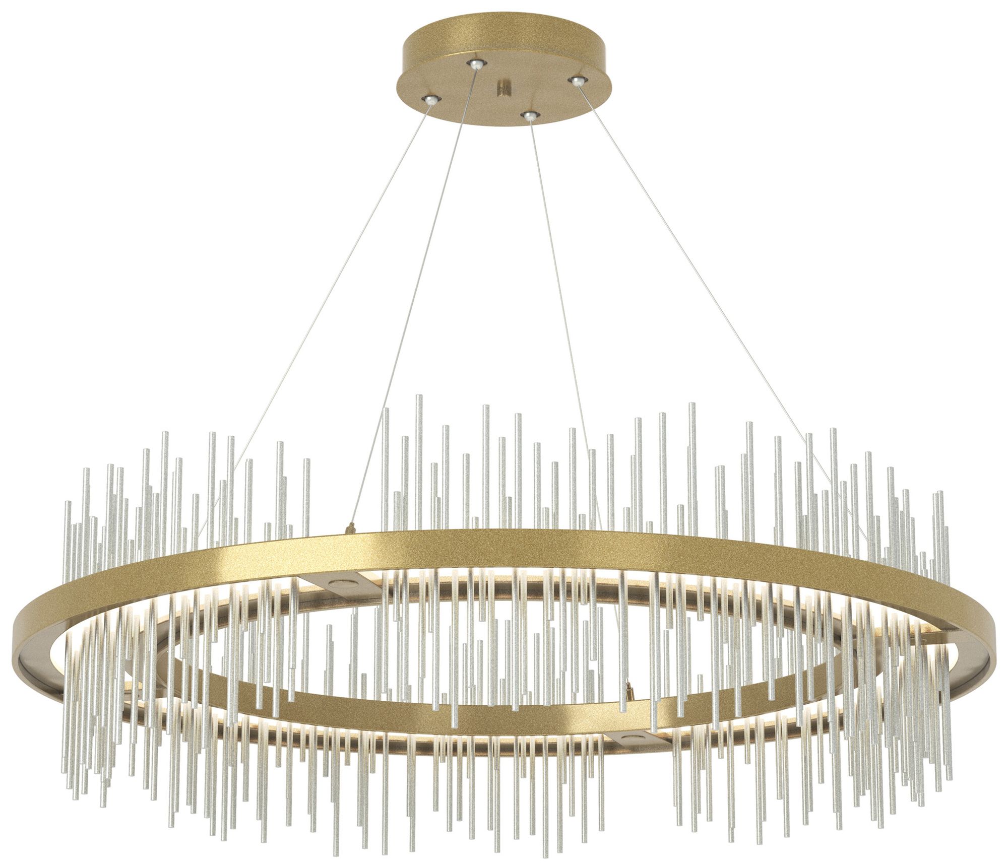Gossamer Circular LED Pendant - Modern Brass - Platinum - Made to Order