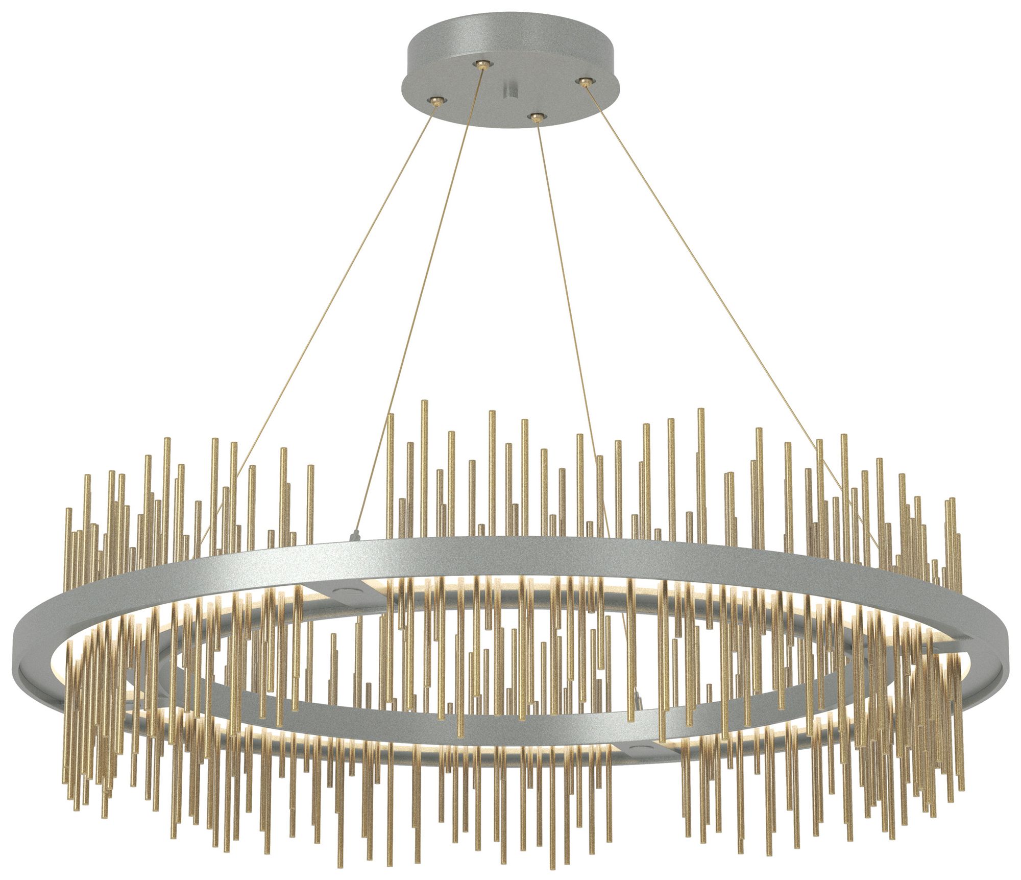 Gossamer Circular LED Pendant - Platinum - Modern Brass - Made to Order