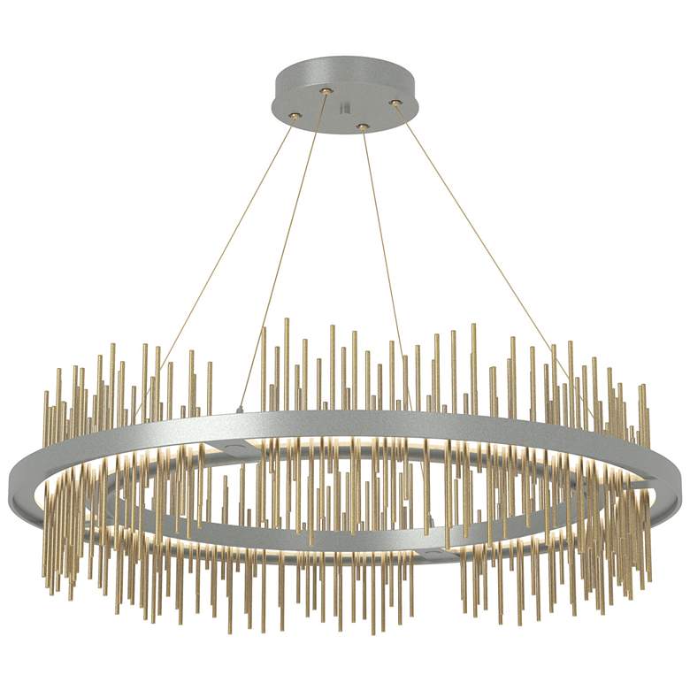 Image 1 Gossamer Circular LED Pendant - Platinum - Modern Brass
