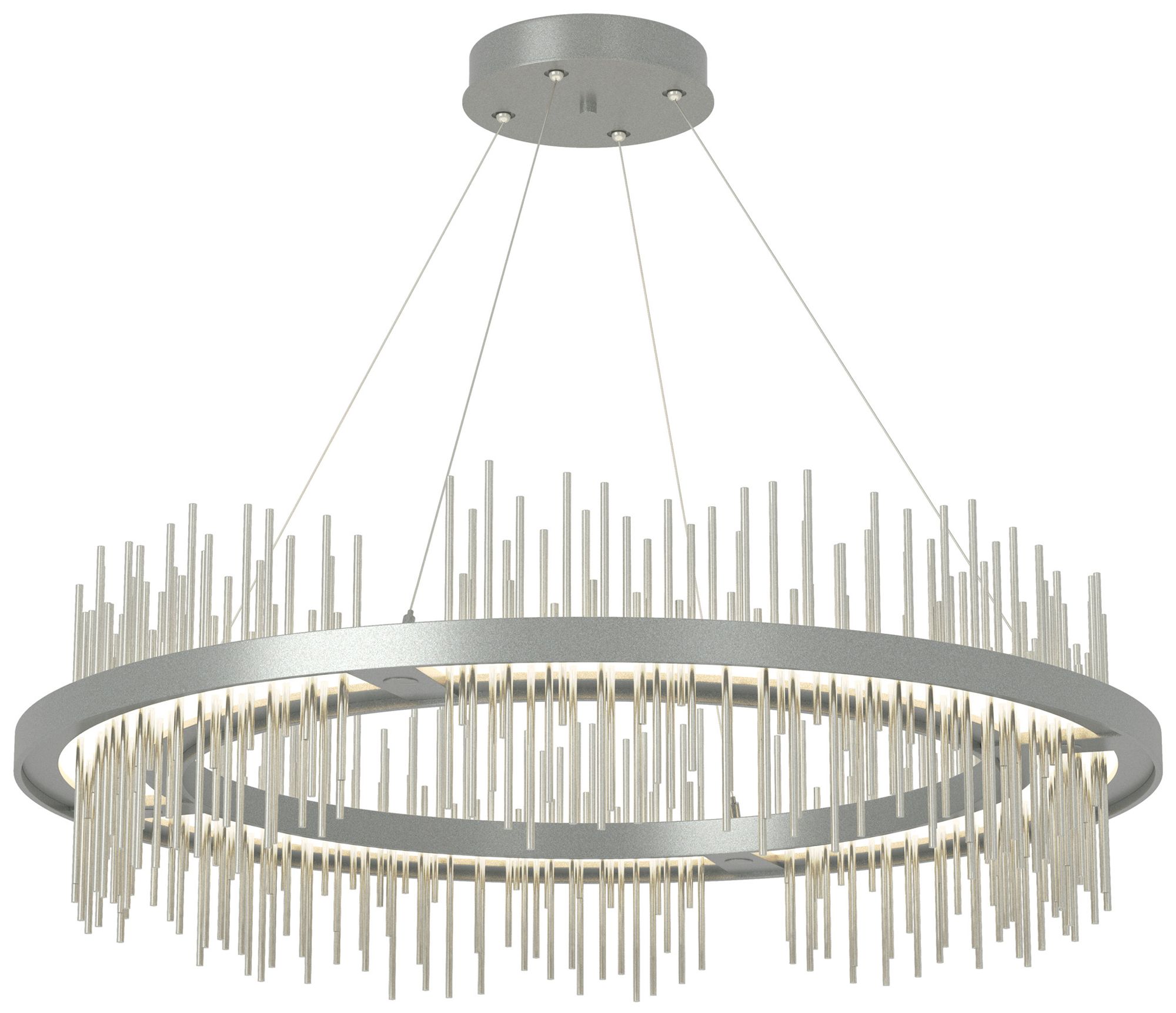 Gossamer Circular LED Pendant - Platinum - Sterling - Made to Order