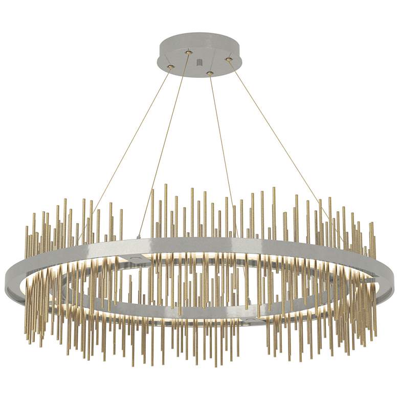 Image 1 Gossamer Circular LED Pendant - Sterling - Modern Brass