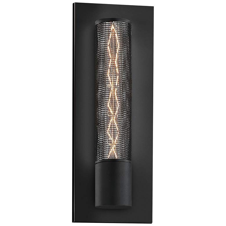 Image 1 Gotham 16 inch High Textured Black Wall Sconce