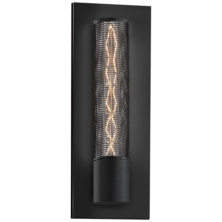 Image 1 Gotham 16" High Textured Black Wall Sconce