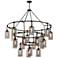 Gotham 20-Light Aged Silver Chandelier with Smoked Glass