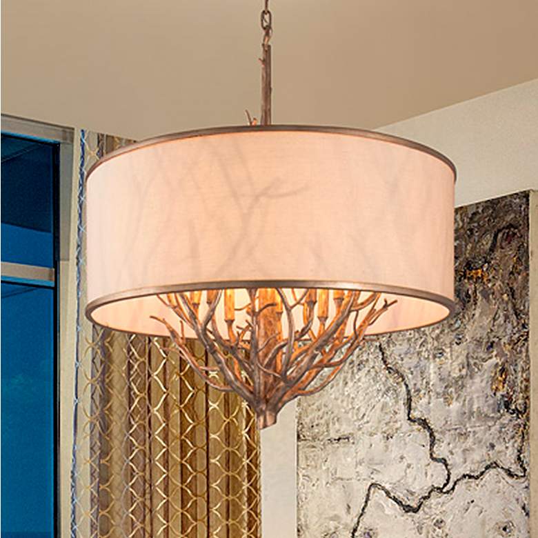 Image 1 Gotham 38 1/4" Wide 12-Light Smoke Glass Vintage Pendant
