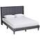 Gothard Gray Velvet Fabric Tufted Platform Bed